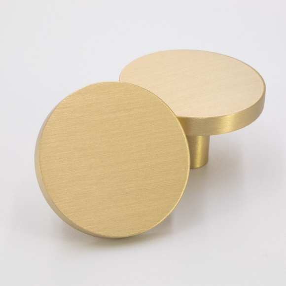 Round  Cabinet Knob - Drawer Pull, Cabinet Handle, Gold Cabinet Knobs - Set of 2 - Picture 2 of 5